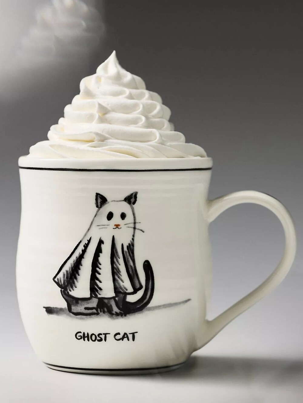Anthropologie Molly Hatch Stoneware Halloween Cat Mug